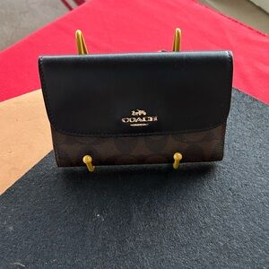 Black and Brown Coach Snap Closure Wallet